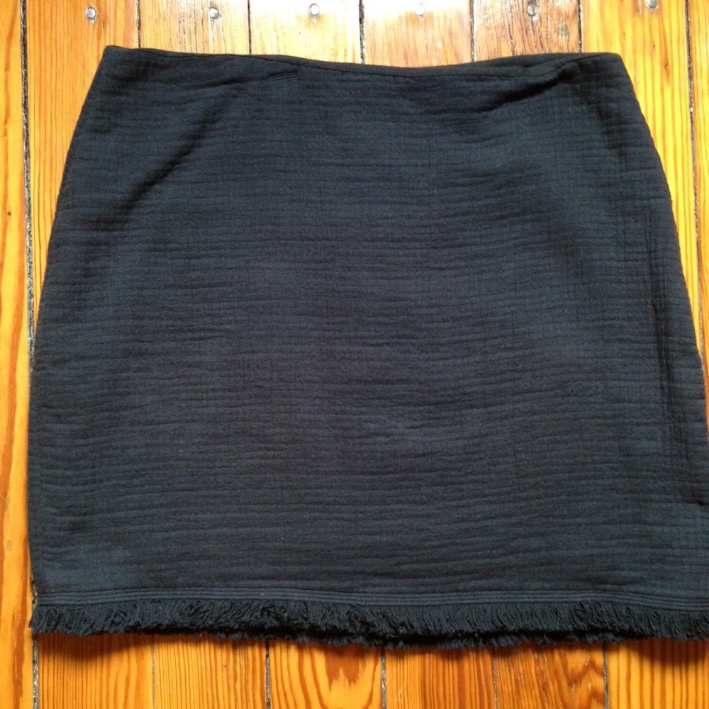 Madewell Black Skirt With Fringe, Size 6